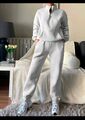 Hausanzug Damen Freizeit Hose Hoodie Pullover S 36 FLEECE FUTTER NEU  Weiß