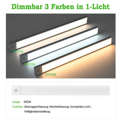 LED Unterbauleuchte mit Bewegungsmelder Lichtleiste Küche Schrank Nachtlamp 3in1