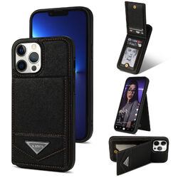 Schutz Hülle Für iPhone 15 14 13 12 11 Pro Leder Kartenfach Handy Tasche Case