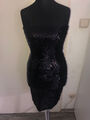 Damen Kleid Bandeau Kleid mit Pailetten Schwarz  Strech Gr M  Neu