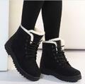 Damen Winter Wasserdicht Schneeschuhe Warm Stiefel Flache Boots Stiefeletten de