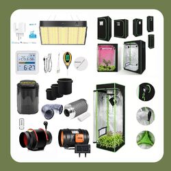 Gewächshaus Indoor Box Zuchtzelt Zuchtschrank Grow Zelt Indoor Pflanzenzelt SETGrowbox Komplettset 200W LED und allem nötigen Zubehör