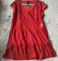 MARCCAIN COLLECTIONS KLEID Spitze 2 Teile Kleid und Unterkleid Gr N3 38 in rot.