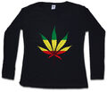 CANNABIS LEAF PANAFRICA DAMEN LANGARM T-SHIRT Marley Ganja Rasta Flag Logo Blatt