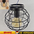 NEU! Deckenleuchte Vintage Draht Schwarz E27 Retro Industrie Lampe E27 Glühbirne