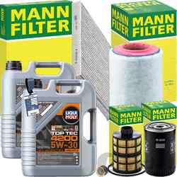 MANN INSPEKTIONSPAKET+LIQUI MOLY 5W-30 ÖL passend für 3.0 HDI FIAT DUCATO 250