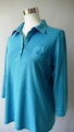 Gerry Weber schönes Damen Polo Shirt  Gr. 44 Türkisblau 3/4 Arm  sportlich