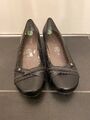 Ballerinas Lederschuhe Damenschuhe Schwarz Gr. 37 mit niedrigem Absatz