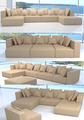 % WOHNLANDSCHAFT 5tlg MODULARES SOFA SESSEL HOCKER COUCH KISSEN STOFF FARBEN