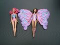 2x Mattel Puppe Barbie Prinzessin Mariposa Y6376 + Zauberhafte Blumenfee W4470