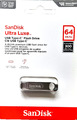 Original SanDisk 64 GB USB 3.2-Stick Ultra Dual Drive Luxe 300MB Typ-C - Silber