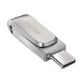 SANDISK Ultra Dual Drive Luxe USB-Stick, 64 GB, 400 MB/s, Silber