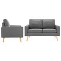 vidaXL Sofagarnitur Stoff Couch Polstersofa Sofa Loungesofa Hellgrau