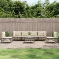 vidaXL 7-tlg. Garten-Lounge-Set mit Kissen Anthrazit Poly Rattan