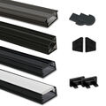 LED Aluprofil Aluminium Profil 2m 1m schwarz Alu Schiene Leiste LED Stripe Eck