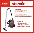 STARMIX 102566 Nass- und Trockensauger eCraft PL-1422 EWR 1400W 22L Klasse L