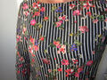 Street One Langarmshirt Gr. XS  S  34/36 schwarz Streifen Blumen Top z. Jeans 