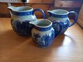 3-teiliges Set Vintage Victoria Ware blau und weiß, Eisensteinkrüge / Krüge