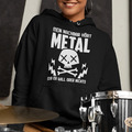 Mein Nachbar hört Metal ob er will oder nicht Heavy Spaß Kapuzenpullover Hoodie