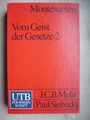 Montesquieu  Vom Geist der Gesetze 2   UTB  Verlag Buch
