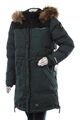 KHUJO Damen Winterjacke Parka Jacke mit Fellkapuze Modell:Melindra, Grün, M