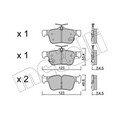 1x ORIGINAL® Metelli 22-1040-1 Bremsbelagsatz, Scheibenbremse Hinten, inkl.