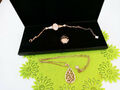 feminines Schmuck-Set Rosé, 4er Set: Kette + 2 Anh., Armband,Strass NEU + TOP