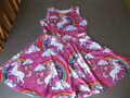 Kleid Motiv Einhorn Gr. 150 JxStar Kinder Mädchen Pink Glockenrock schön