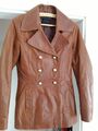 Jacke aus Leder braun, gebraucht, Marke Vero Moda, Gr. S