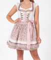 KRÜGER MADL Trachten Dirndl Mon Amour 46025 mini ecru rose 50 cm Gr. 42