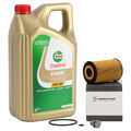 5L CASTROL EDGE 5W-30 LL + HIRSCHER Ölfilter für VW GOLF 7 PASSAT B8 1.6/2.0 TDI