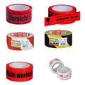 (€ 0,03/m-€ 0,18/m) Packband Klebeband 50mmx66m rot Warnband Glas Bruchgefahr