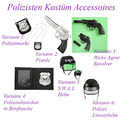 POLIZISTEN KOSTÜM ZUBEHÖR # Karneval Polizei Helm Marke Pistole Revolver # KP19