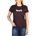 Levi's T-Shirt Gr. S 33-34 Braun Baumwolle Rundhals The Perfect Tee Authentic