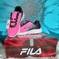 Fila Mystic Junior Turnschuhe in schwarz/rosa, Kinder UK Größe 5