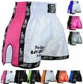 BAY® Kickboxhose weiß pink rosa neon Muay Thai Shorts Kampfsport Boxen Hose MMA