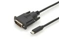 Digitus USB Type-C Adapter- / Konverterkabel, Type-C auf DVI