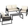 Garten Lounge Set Gartenmöbel Alu Gartengarnitur Sitzgruppe Balkonmöbel 4 Sitzer