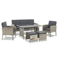 Gartenmöbel Sitzgruppe Möbel Polyrattan Set 6 teilig Outdoor Loungemöbel Juskys®