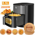 5.5L Heißluftfritteuse Heissluft Friteuse Air Fryer Digital Fritteuse ohne Öl