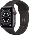 Apple Watch Series 6 [GPS + Cellular, inkl. Sportarmband schwarz] 44mm Alumini A