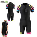 WOSAWE Damen Fahrradbekleidung Kurz Triathlon Overall Bike Fahrradtrikot Sommer