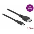 Delock Usb C/displayport 1.4 Kabel 8k 60 Hz 1,5 M Schwarz, 1 St. 86040 (40436198