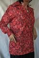 TOP VINTAGE 70er Long Tunika Sommer Bluse Blusenhemd Blusentunika Shirt Rot Hemd