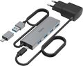 Hama USB-C-Hub Multi Port 4-fach USB-A 3.2 Gen 1 Verteiler 5 Gibt/s mit Netzteil