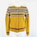 Fair Isle Strickjacke Country Rose passt UK 10 12 WW2 Land Girl 40er Wolle Strick