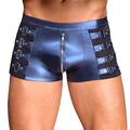 Sexy Herren Pants M-2XL Wetlook Shorts Netz Unterwäsche Dessous Erotik Blau "Lee