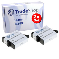 2x Trade-Shop AKKU 1250mAh für GoPro Hero 5 Black AABAT-001 AHDBT-501 CHDHX-501