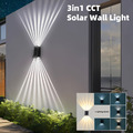 2x 4x LED Solarleuchte Außen Wandlampe Zaunleuchte Gartenlampe Laternen RGB Weiß