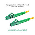 CONBIC® 0,2m-75m LCA LCA (8°) SIMPLEX Glasfaser gelb Modem 2 Telekom FritzBox